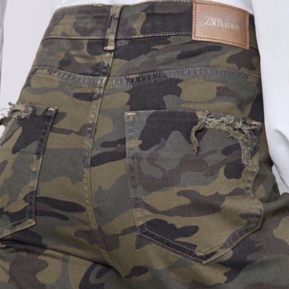 Zara NWT Camouflage High Rise Destroyed Skinny 2 4 - Picture 12 of 14